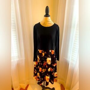 Black and floral skirt dress